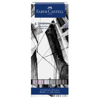 Faber Castell Goldfaber Aqua Dual Markers - Shades of Grey 6pc