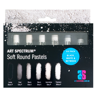 Art Spectrum Soft Round Pastel Six Pack - Black, White & Between