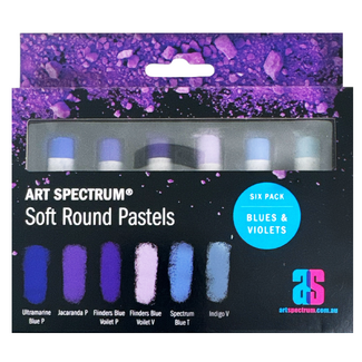 Art Spectrum Soft Round Pastel Six Pack - Blues & Violets