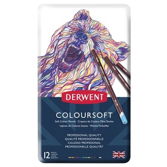 Derwent Coloursoft Colouring Pencil Tin Of 12