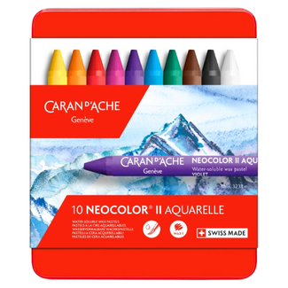 Caran d'Ache Neocolor II Water Soluble Wax Pastel Tin of 10