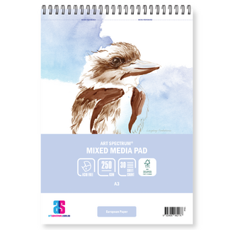 Art Spectrum Mixed Media Perforated Spiral Pad A3+ 250gsm 30 Sheets