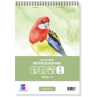 Art Spectrum 100% Cotton Watercolour Perforated Spiral Pad A4+ 300gsm 30 Sheets