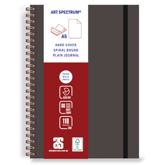 Art Spectrum Executive Faux Leather Spiral Drawing Journal Chocolate Brown A5 110gsm 60 Sheets