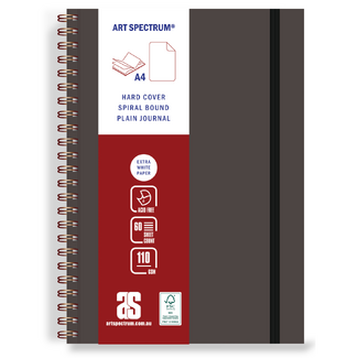 Art Spectrum Executive Faux Leather Spiral Drawing Journal Chocolate Brown A4 110gsm 60 Sheets