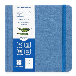 Art Spectrum Blue Linen Hard Cover Watercolour Journal 14 x 14cm 300gsm 16 Sheets