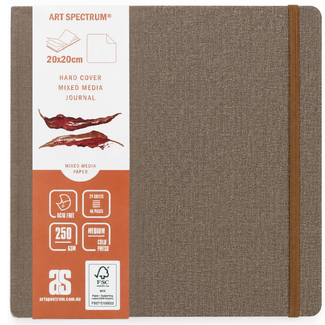 Art Spectrum Tan Linen Hard Cover Mixed Media Journal 14 x 14cm 250gsm 48 Pages