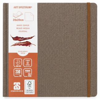 Art Spectrum Tan Linen Hard Cover Mixed Media Journal 20 x 20cm 250gsm 48 Pages