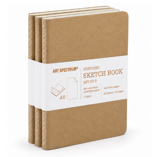 Art Spectrum Bare Stitched Sketchbook A6 110gsm 64 Pages - Set of 3