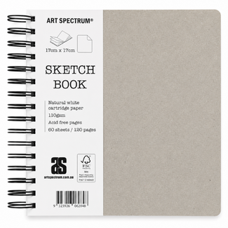 Art Spectrum Bare Spiral Sketchbook 17 x 17cm 110gsm 120 Pages