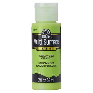 FolkArt Multi-Surface Satin Acrylic Paint 59ml - Happy Green