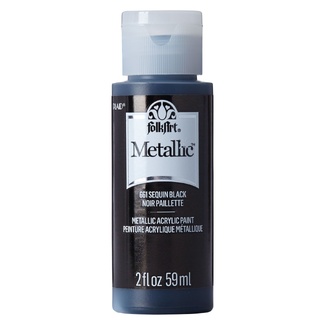 FolkArt Metallic Acrylic Paint 59ml - Sequin Black