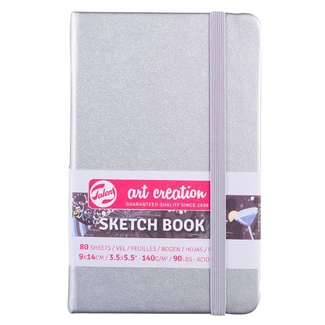 Talens Art Creation Shiny Silver Sketchbook 9 x 14 cm 140gsm 80 Sheets