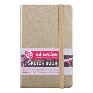 Talens Art Creation White Gold Sketchbook 9 x 14 cm 140gsm 80 Sheets