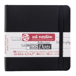 Talens Art Creation Black Dotted Notebook 12 x 12 cm 80gsm 80 Sheets