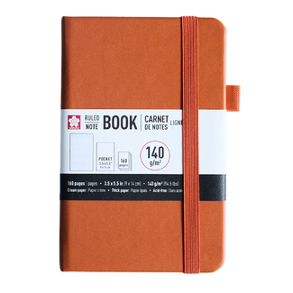 Sakura Ruled Hard Cover Notebook A6 9x14cm Amber