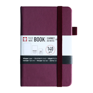 Sakura Ruled Hard Cover Notebook A6 9x14cm Mulberry