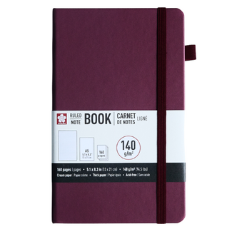 Sakura Ruled Hard Cover Notebook A5 13x21cm Mulberry
