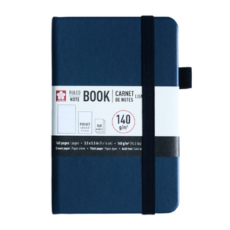 Sakura Ruled Hard Cover Notebook A6 9x14cm Deep Indigo