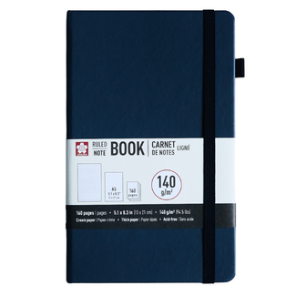 Sakura Ruled Hard Cover Notebook A5 13x21cm Deep Indigo
