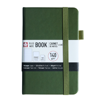Sakura Ruled Hard Cover Notebook A6 9x14cm Pine Needle