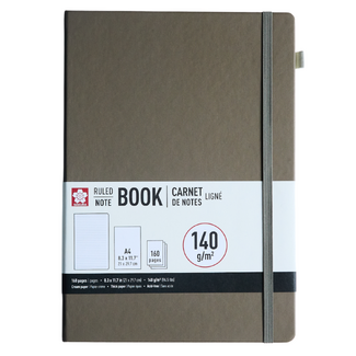 Sakura Ruled Hard Cover Notebook A4 21x30cm Cinder