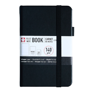 Sakura Ruled Hard Cover Notebook A6 9x14cm Black