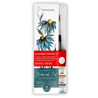 Hahnemühle Watercolour Bookmark Pad Set with 3 Schmincke Watercolours & Da Vinci Brush 