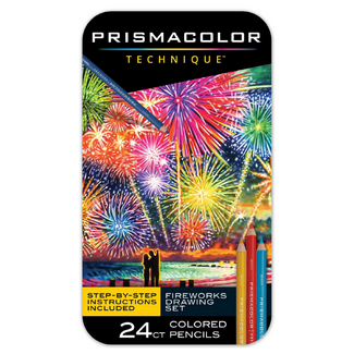 Prismacolor Premier Colouring Pencil Set of 24 - Fireworks Drawing Technique