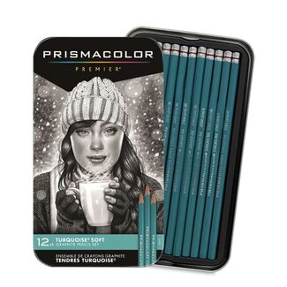 Prismacolor Turquoise Sketching Pencil Tin Of 12 - Soft