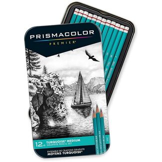 Prismacolor Turquoise Sketching Pencil Tin Of 12 - Medium