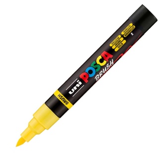 Posca Pen Brush Tip PC-5BR Paint Marker - Yellow