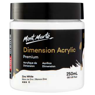 Mont Marte Dimension Acrylic Paint 250ml Pot - Zinc White