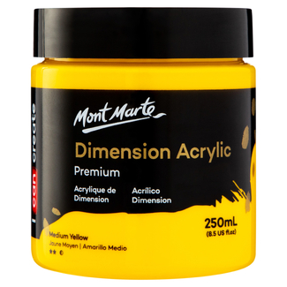 Mont Marte Dimension Acrylic Paint 250ml Pot - Medium Yellow