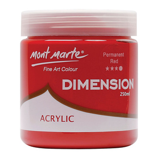Mont Marte Dimension Acrylic Paint 250ml Pot - Permanent Red