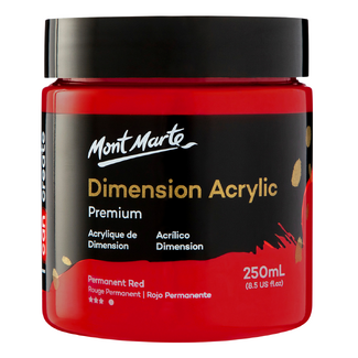 Mont Marte Dimension Acrylic Paint 250ml Pot - Permanent Red