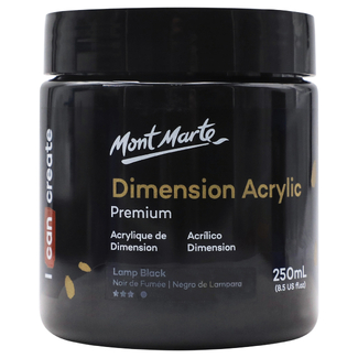 Mont Marte Dimension Acrylic Paint 250ml Pot - Lamp Black