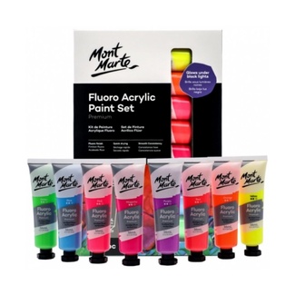 Mont Marte Premium Paint Set - Fluoro Acrylic Paint 8pc x 36ml
