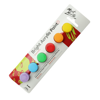 Mont Marte Discovery Paint Set - Bright Acrylic Paint Pots 6pc x 3.6ml