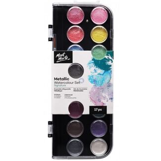 Mont Marte Signature Paint Set - Metallic Watercolour Cake 17pc