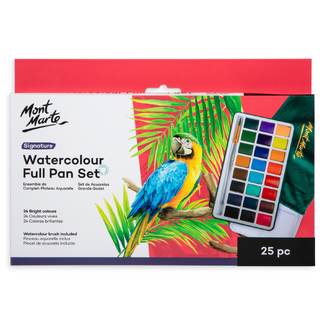 Mont Marte Signature Watercolour Full Pan Paint Set 25pc in Tin