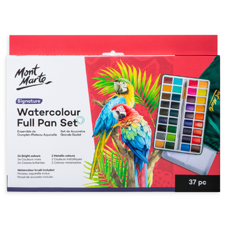 Mont Marte Signature Watercolour Full Pan Paint Set 37pc in Tin
