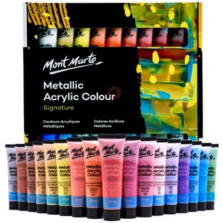 Mont Marte Signature Paint Set - Metallic Acrylic Paint 36pc x 36ml