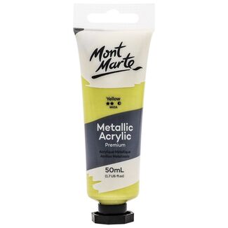 Mont Marte Metallic Acrylic Paint 50ml - Yellow