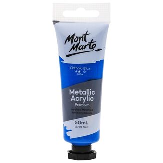 Mont Marte Metallic Acrylic Paint 50ml - Phthalo Blue