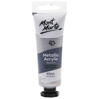 Mont Marte Metallic Acrylic Paint 50ml - Silver