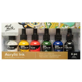 Mont Marte Premium Acrylic Ink Set 6pc x 20ml