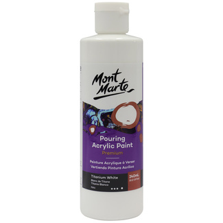Mont Marte Acrylic Pouring Paint 240ml Bottle - Titanium White