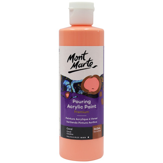 Mont Marte Acrylic Pouring Paint 240ml Bottle - Coral