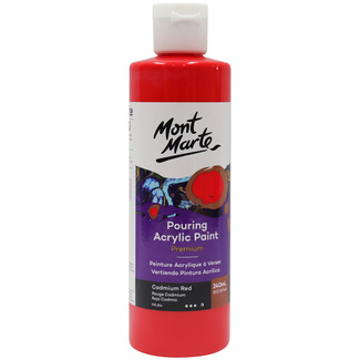 Mont Marte Acrylic Pouring Paint 240ml Bottle - Cadmium Red